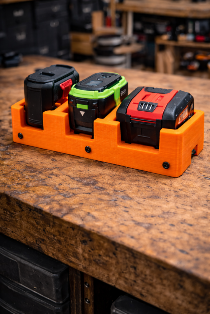3D gedruckter Akkuschrauber Halter für die Werkstatt zur Aufbewahrung von Akkus