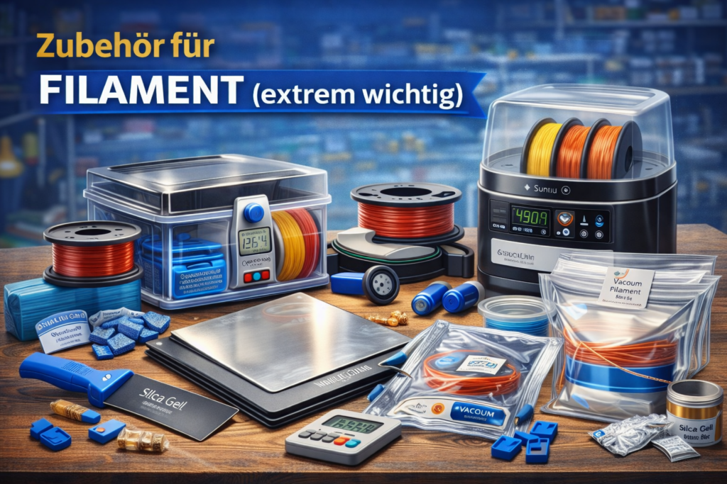 3D-Druck Filament Zubehör mit Filament Trockner, Trockenbox, Silica Gel und Vakuumbeuteln