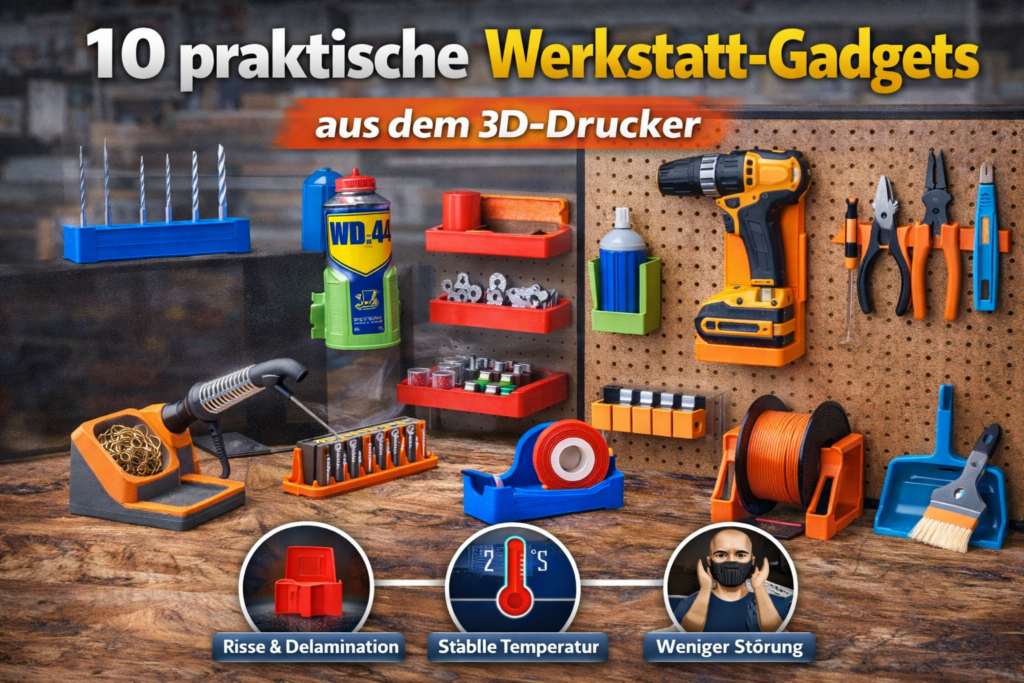 10 praktische Werkstatt-Gadgets aus dem 3D-Drucker – 3D-gedruckte Halter, Organizer und Werkstatthelfer