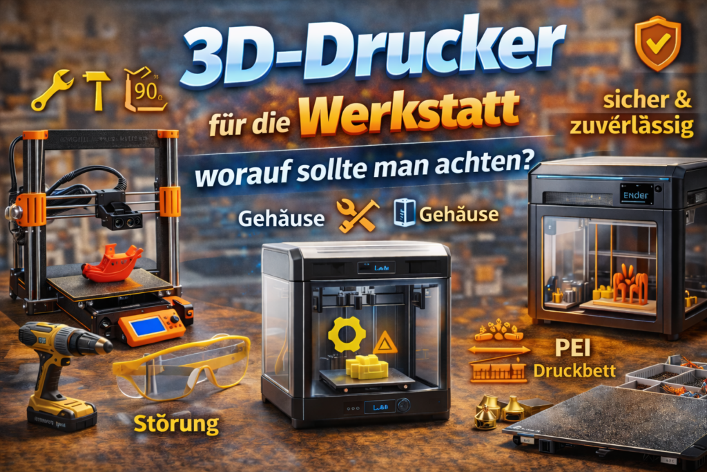 3D-Drucker für die Werkstatt – wichtige Kriterien wie Gehäuse, Druckbett und Zuverlässigkeit