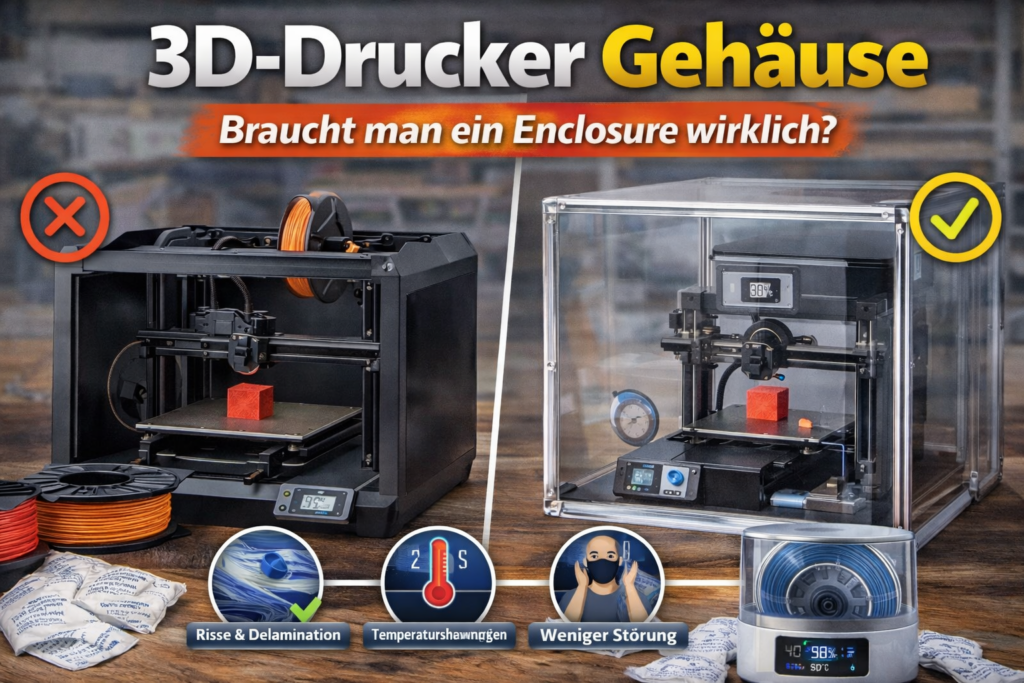 3D-Drucker Gehäuse (Enclosure) Vergleich – offener 3D-Drucker vs geschlossener Drucker für stabile Druckbedingungen