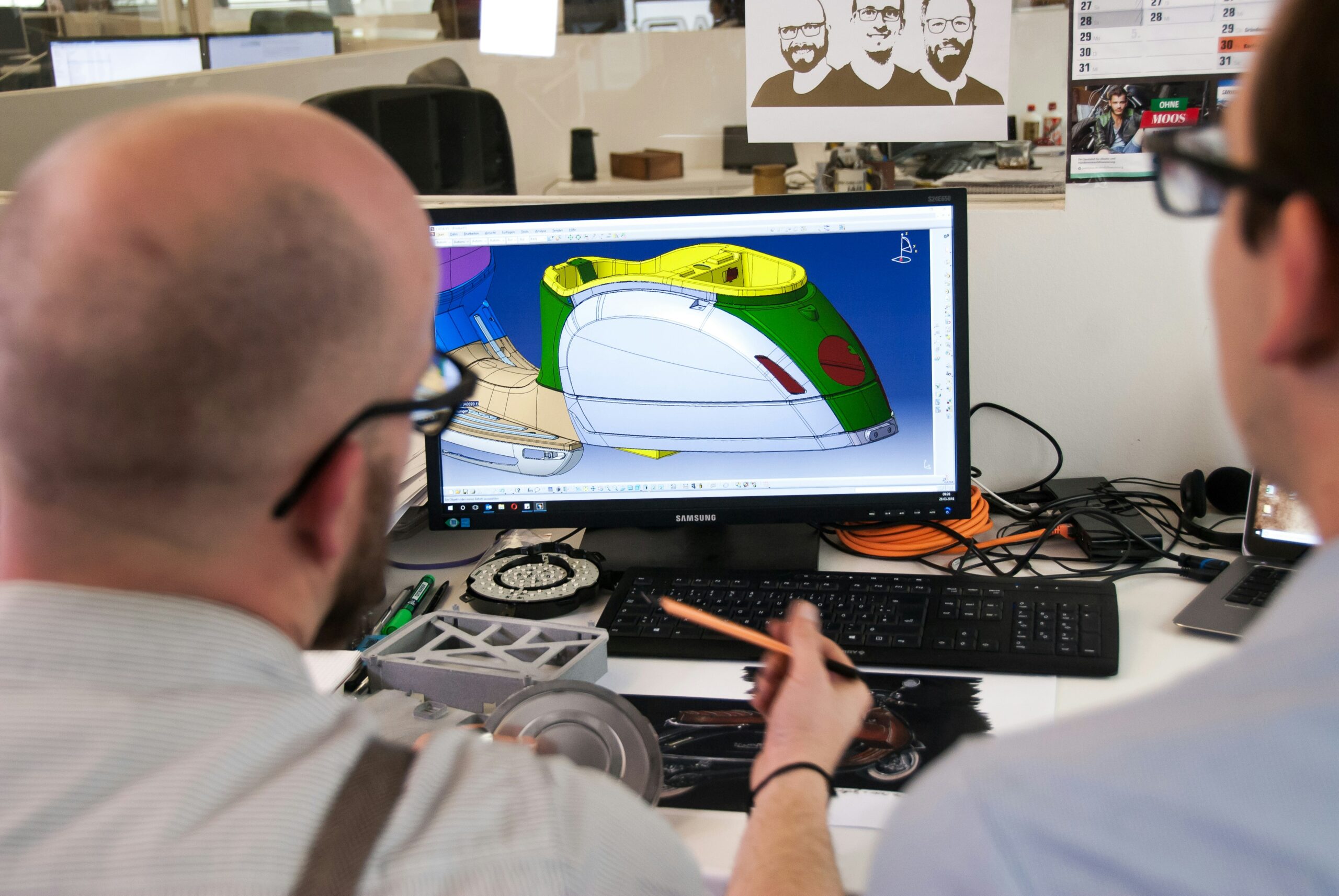 CAD-Modell als Symbol für den Arbeitsablauf vom 3D-Scan zum 3D-Druck