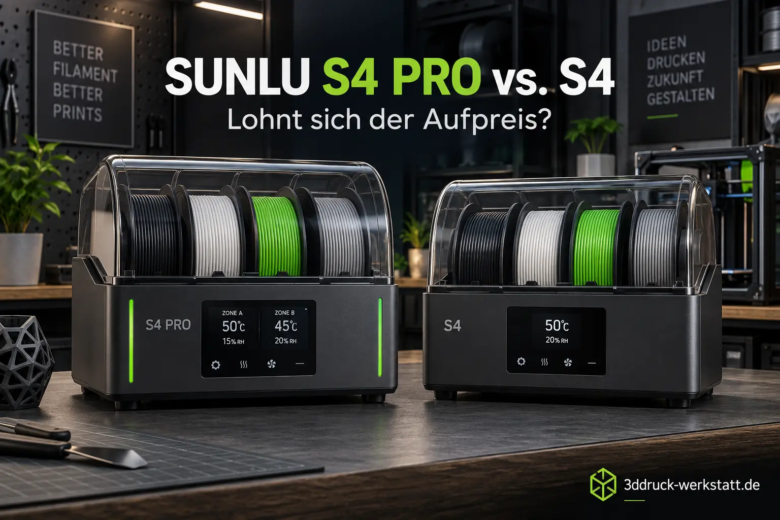 SUNLU S4 Pro vs SUNLU S4 Vergleich – lohnt sich der Aufpreis?