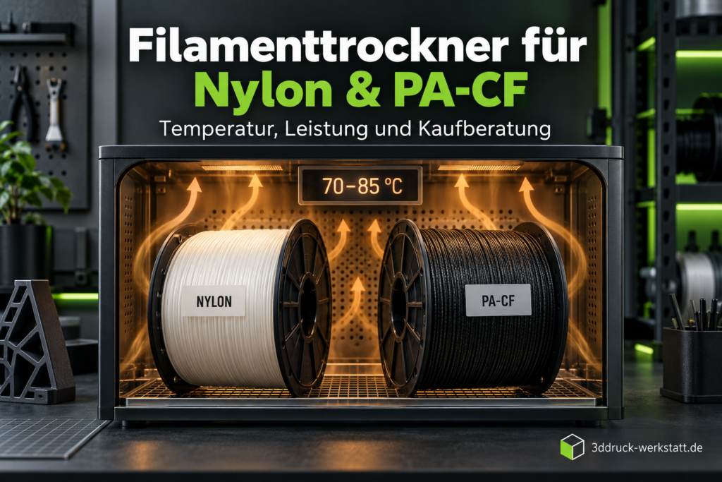 Filamenttrockner für Nylon und PA-CF mit 70 bis 85 Grad