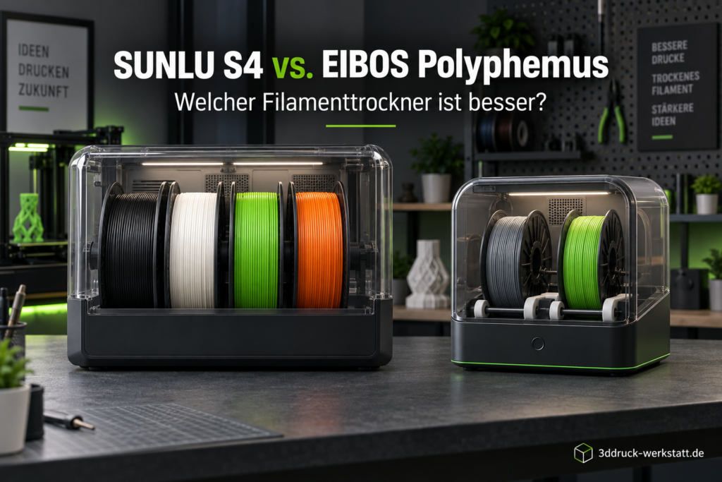SUNLU S4 und EIBOS Polyphemus Filamenttrockner im Vergleich